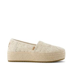 Toms Cream Lace Espadrille Platform Flats